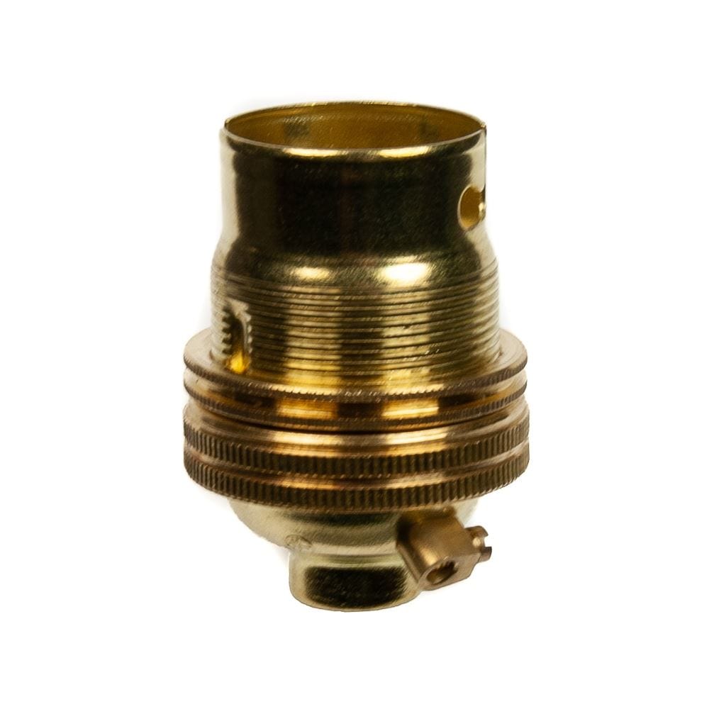 Brass Lamp Holder Bayonet Cap (BC) (B22d) Fitting Bulb Holder 10mm Screw Thread Plain Lampholders Thunderfix 100799