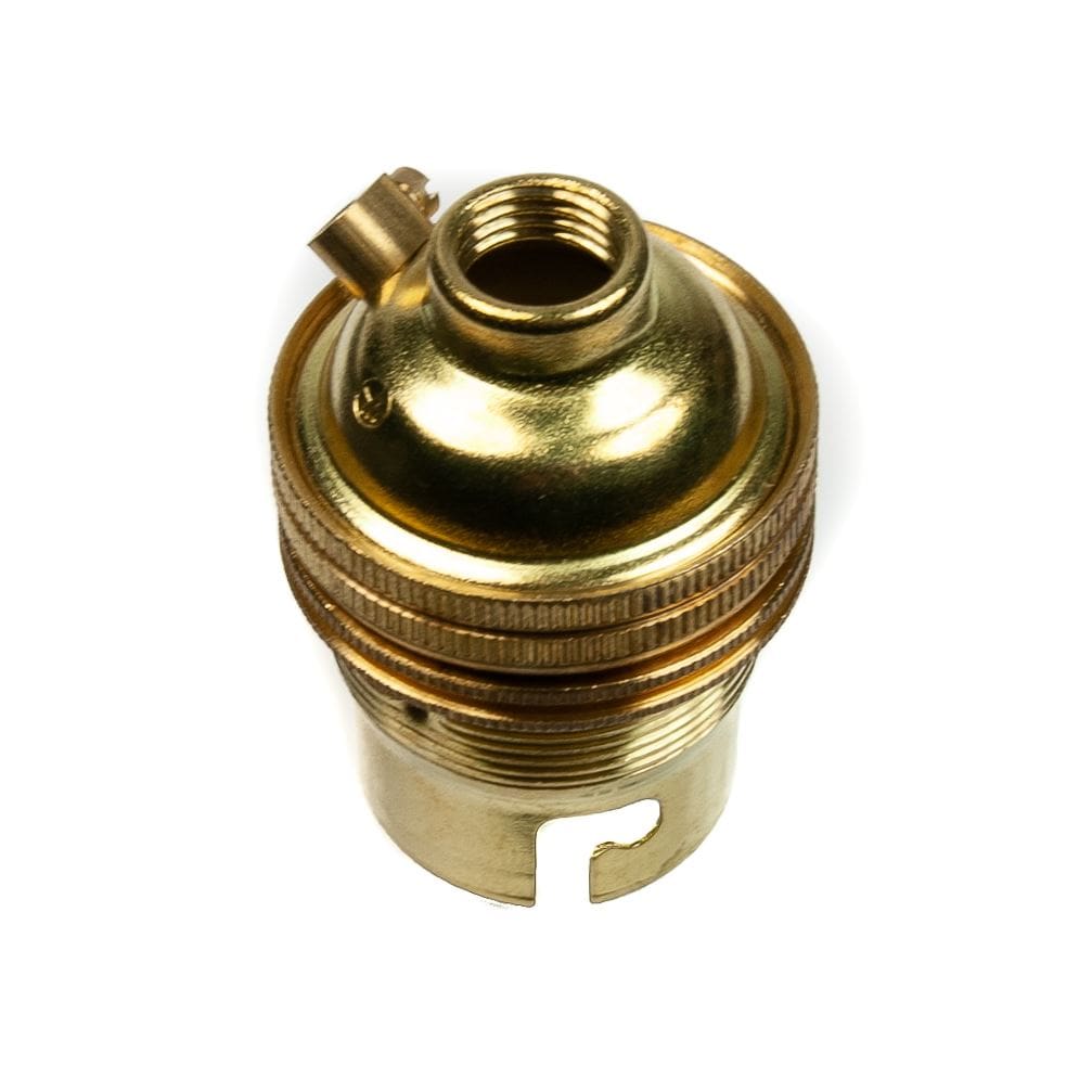 Brass Lamp Holder Bayonet Cap (BC) (B22d) Fitting Bulb Holder 10mm Screw Thread Plain Lampholders Thunderfix 100799