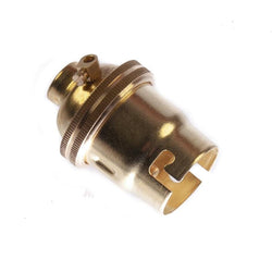 Brass Lamp Holder Bayonet Cap (BC) (B22d) Fitting No Shade Ring 10mm Screw Thread Plain Lampholders Unbranded 901540