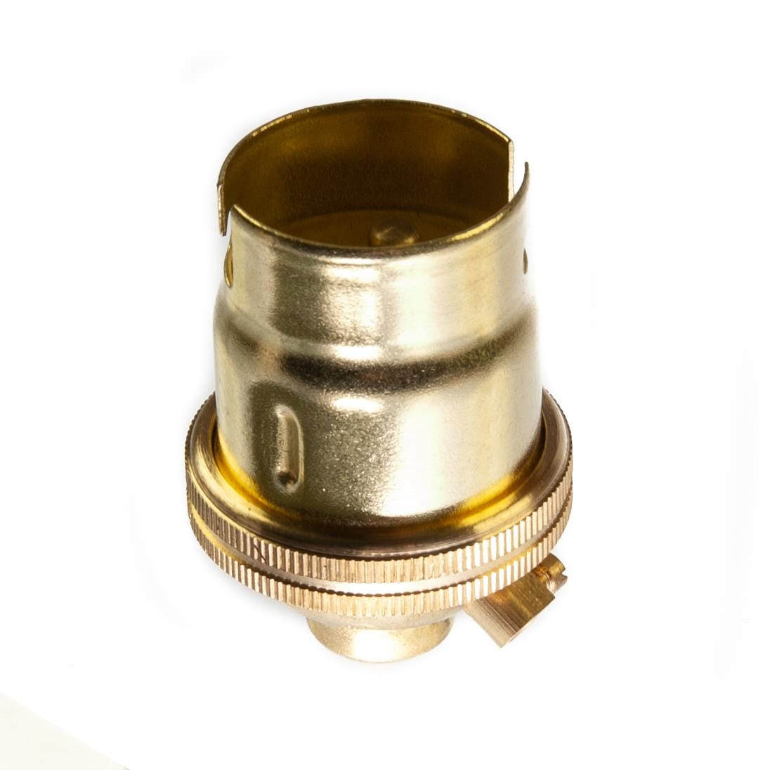 Brass Lamp Holder Bayonet Cap (BC) (B22d) Fitting No Shade Ring 10mm Screw Thread Plain Lampholders Unbranded 901540