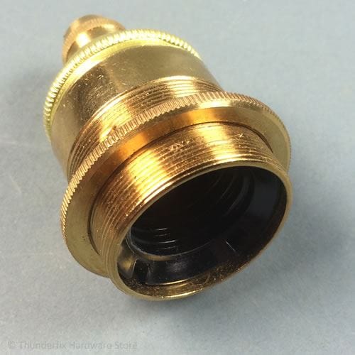 Brass Lamp Holder Eddison Screw (ES) (E27) Fitting Bulb Holder Cord Grip and Shade Ring