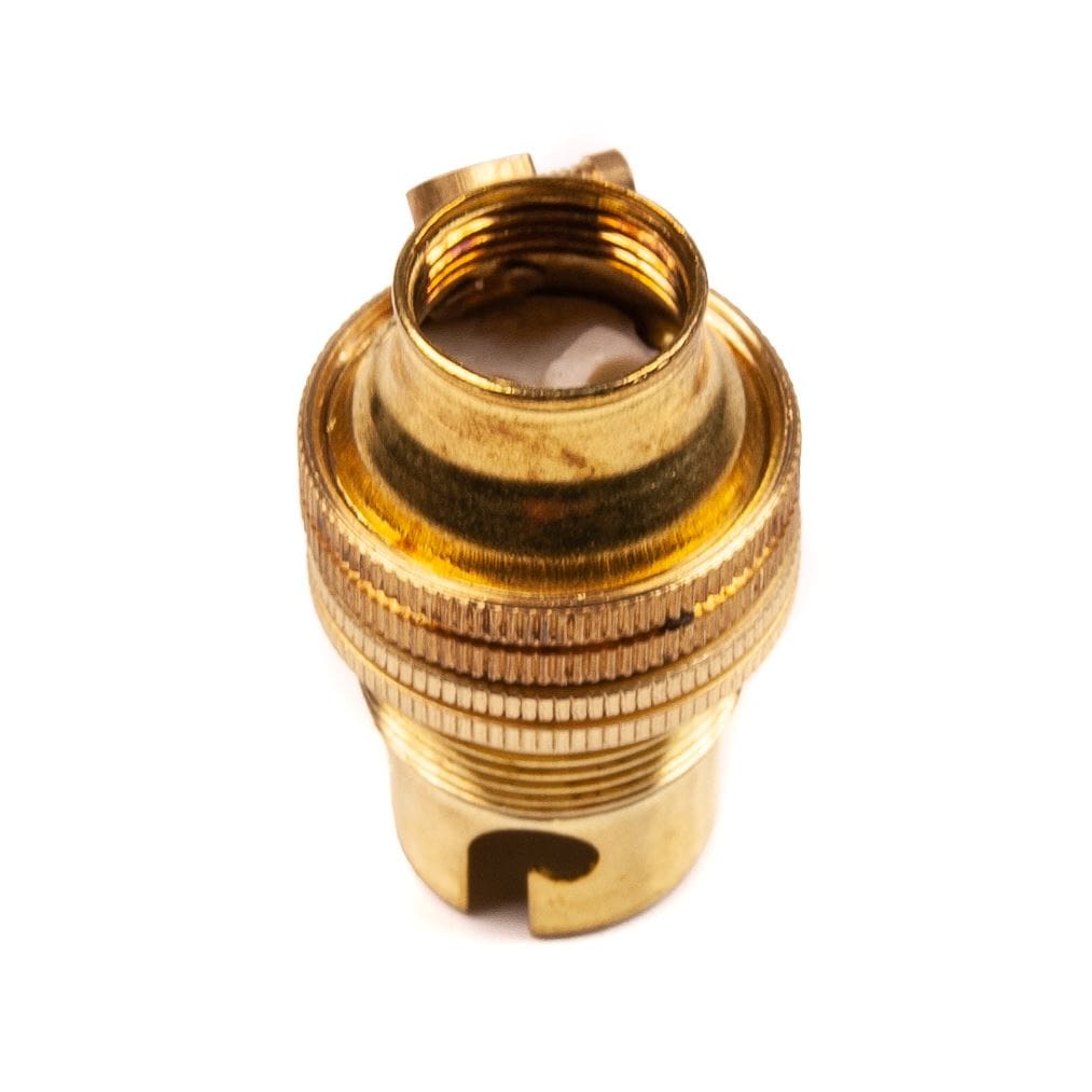 Brass Lamp Holder Small Bayonet Cap SBC (B15d) Fitting Bulb Holder 1/2" Screw Thread Plain Lampholders Thunderfix 100499