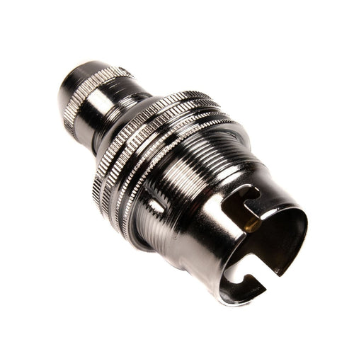 Chrome Lamp Holder Bayonet Cap (BC) (B22d) Bulb Holder Cord Grip and Shade Ring