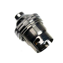 Chrome Lamp Holder Bayonet Cap (BC) (B22d) Fitting Bulb Holder 10mm Screw Thread Plain Lampholders Thunderfix 100608