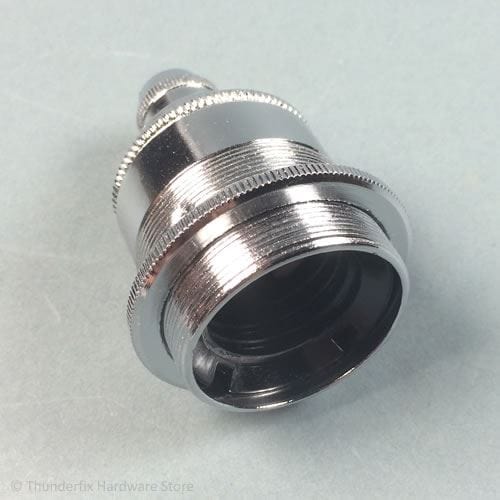 Chrome Lamp Holder Eddison Screw (ES) (E27)  Fitting Bulb Holder Cord Grip and Shade Ring