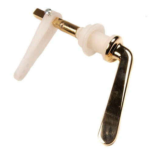 Cistern Toilet Lever Handle Brass Finish Standard Front Lever 110mm Spindle