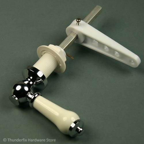 Cistern Toilet Lever Handle Ceramic White Chrome Plated Standard Front Lever