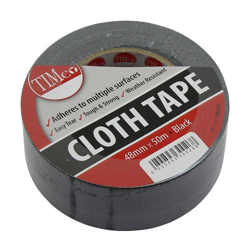Cloth Tape Black 48mm x 50m | Timco