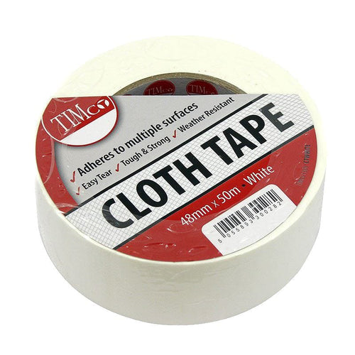 Cloth Tape White 48mm x 50m | Timco