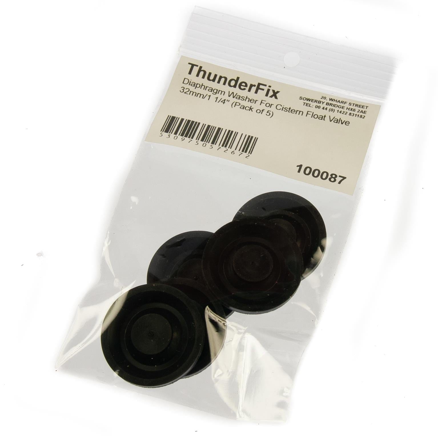 Diaphragm Washer For Cistern Float Valve 32mm/1 1/4" (Pack of 5) Inlet Valve Washers Thunderfix 100087