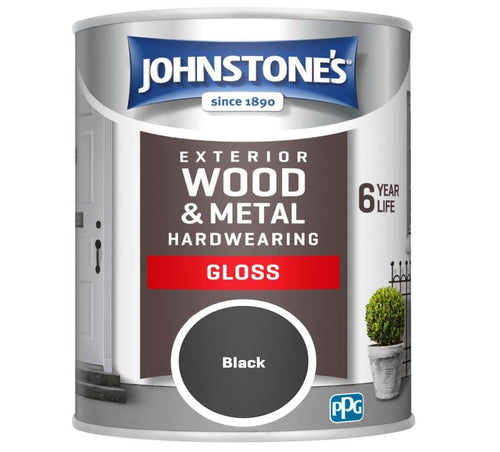 Exterior Hardwearing Gloss Paint 750ml Black | Johnstone's