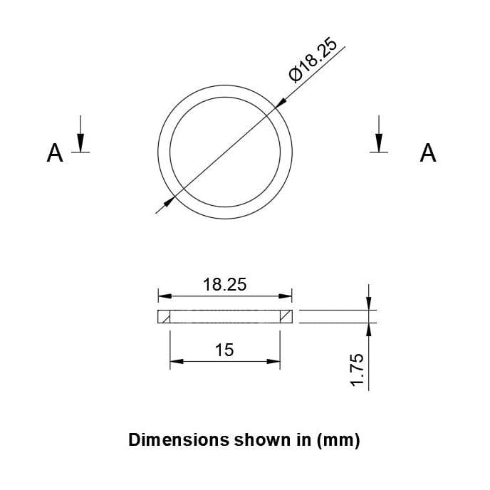Fibre Washer for 1/2" BSP Tap Connectors, Washer is 18.25mm Diameter (Pack of 5) Tap Washers Thunderfix 100233