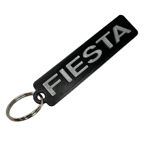 Key Ring for Ford Fiesta Mk6 Tailgate Badge Black and Silver