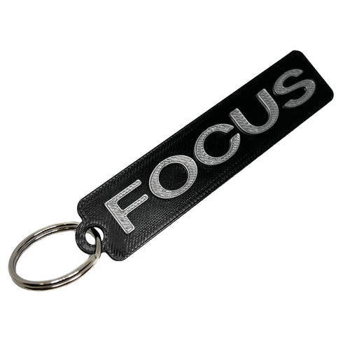 Key Ring for Ford Focus Mk2 Mk2.5 Tailgate Badge Black and Silver