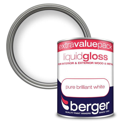 Liquid Gloss White Paint | 1.25L | Berger