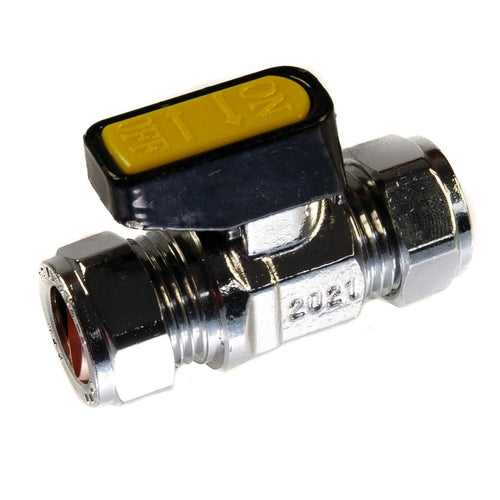 Mini Lever Gas Ball Valve 15mm Compression C x C Natural Gas LPG and Oil