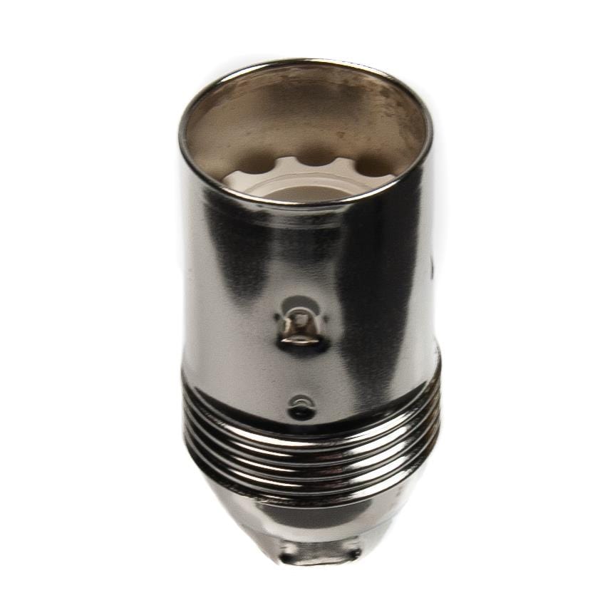 Nickel Plated Small Eddison Screw SES (E14) Lamp Holder 10mm Screw Thread Plain Lampholders Thunderfix 900637