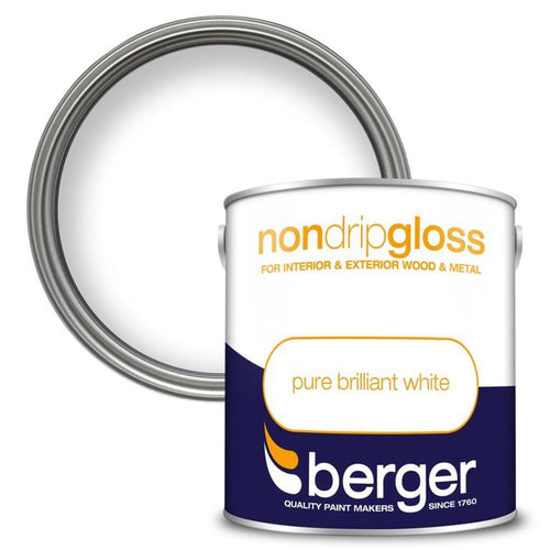 Non Drip Gloss White Paint | 2.5L | Berger