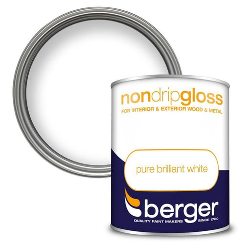 Non Drip Gloss White Paint | 750ml | Berger
