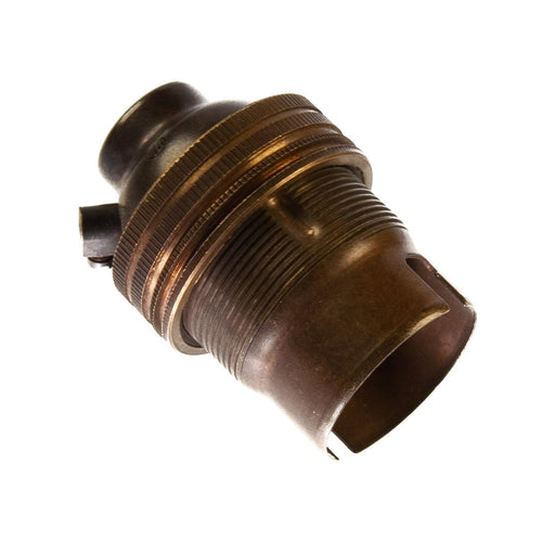 Old English Brass Lamp Holder Bayonet Cap (BC) (B22d) Fitting Bulb Holder 1/2" Screw Thread