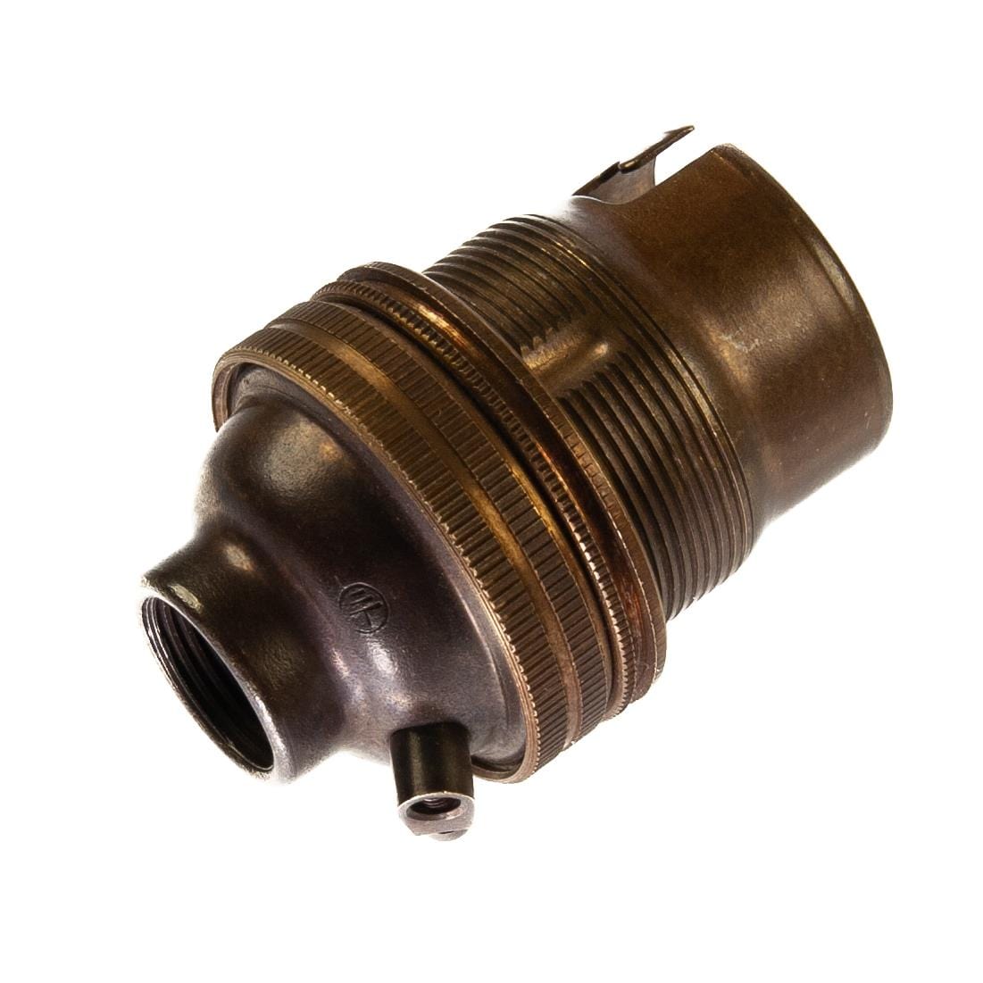 Old English Brass Lamp Holder Bayonet Cap (BC) (B22d) Fitting Bulb Holder 1/2" Screw Thread Plain Lampholders Thunderfix 901582