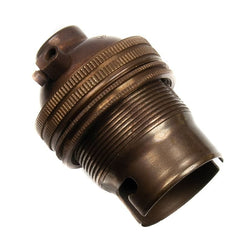 Old English Brass Lamp Holder Bayonet Cap (BC) (B22d) Fitting Bulb Holder 10mm Screw Thread Plain Lampholders Thunderfix 100609