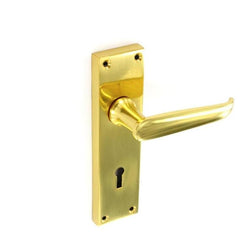 Pair of Brass Georgian Lock Handles 105mm | S2200 | Securit Service Item Securit 902261