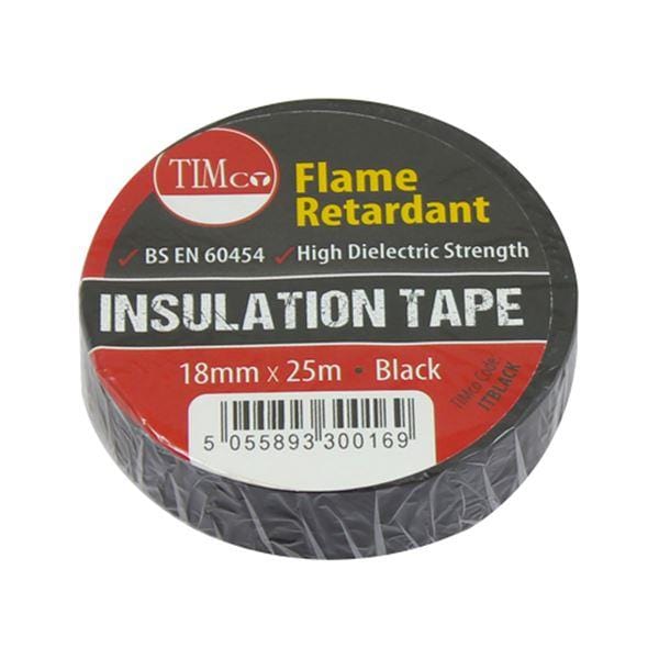 PVC Insulation Tape Black 25m x 18mm | Timco Insulation Tape Timco 900614