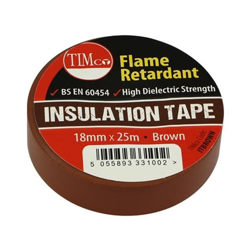 PVC Insulation Tape Brown 25m x 18mm | Timco