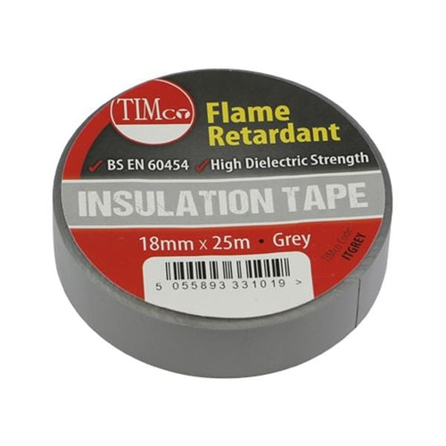 PVC Insulation Tape Grey 25m x 18mm | Timco