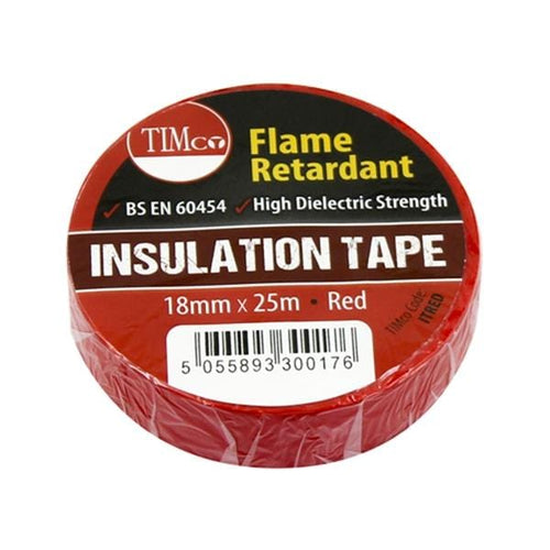 PVC Insulation Tape Red 25m x 18mm | Timco