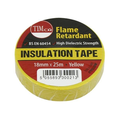 PVC Insulation Tape Yellow 25m x 18mm | Timco