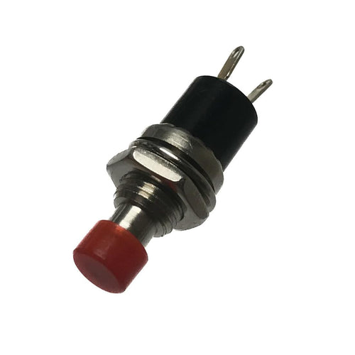Red Off-On Miniature Push to Make Switch - SPST 1A 250VAC