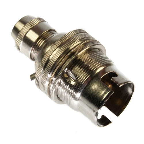 Satin Nickel Lamp Holder Bayonet Cap (BC) (B22d) Cord Grip and Shade Ring