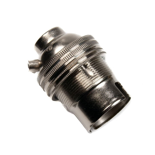 Satin Nickel Lamp Holder Bayonet Cap (BC) (B22d) Fitting Bulb Holder 1/2" Screw Thread