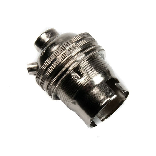 Satin Nickel Lamp Holder Bayonet Cap (BC) (B22d) Fitting Bulb Holder 10mm Screw Thread