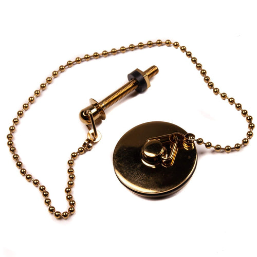 Sink Basin Plug Brass Plated 38mm - 1 1/2" - 1 1/2 Inches With Stay