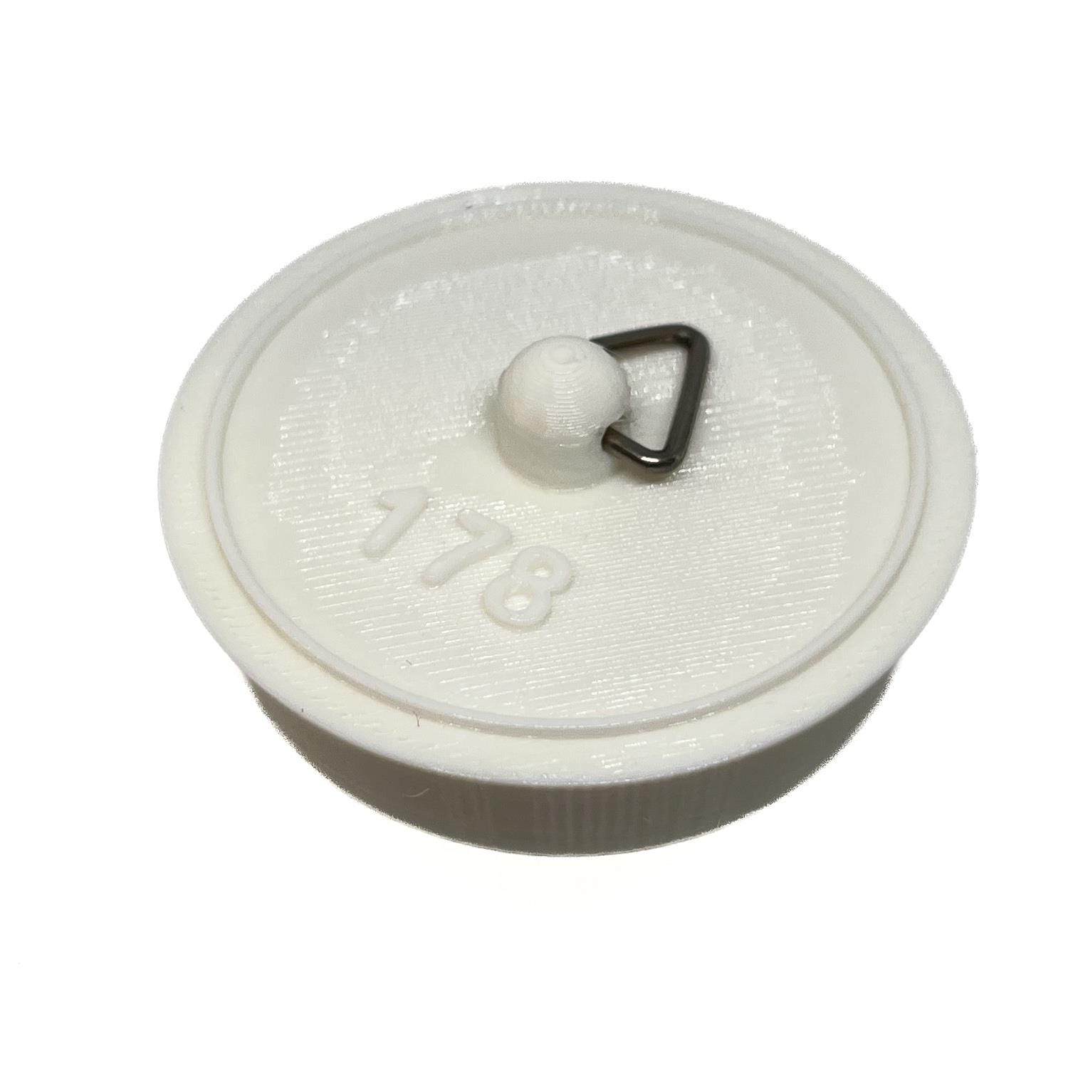 Sink Bath Plug White Tapered Suits 45mm to 50mm Openings 1 7/8" - 48mm Service Item Thunderfix 903597