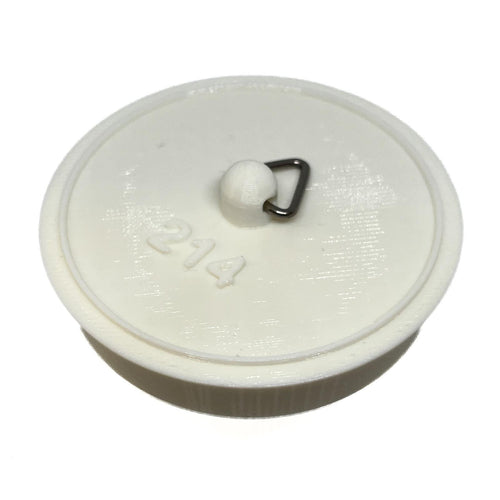 Sink Bath Plug White Tapered Suits 54mm to 59mm Openings 2 1/4" - 57mm