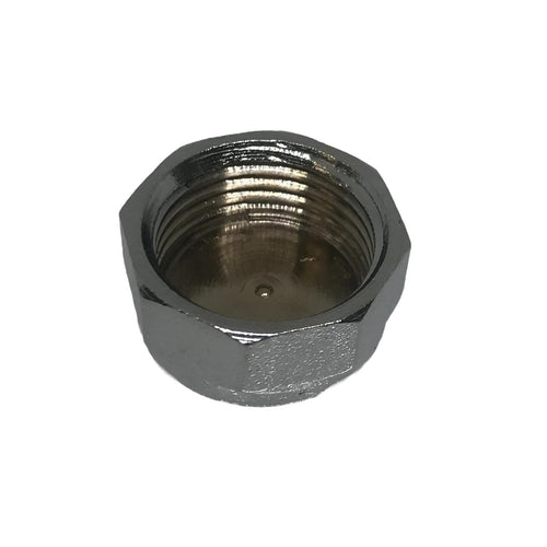 Stop End Cap 1/2" BSP Blanking Cap Textured Chrome Plated Fits 19mm Thread