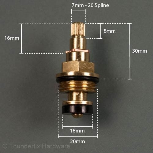 Tap Mechanism Standard Insert Body Tap Valve Gland 1/2" BSP 20 Spline Tap Valves Thunderfix 100322