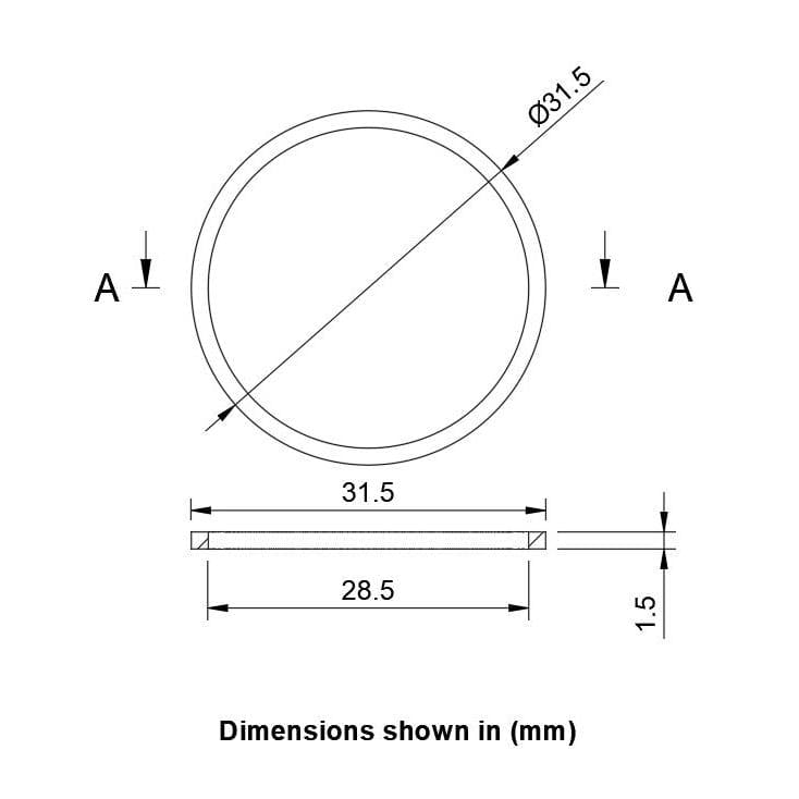 Top of Tap Body Washer Fibre No.1 31.50mm Diameter (Pack of 5) Service Item Thunderfix 901965