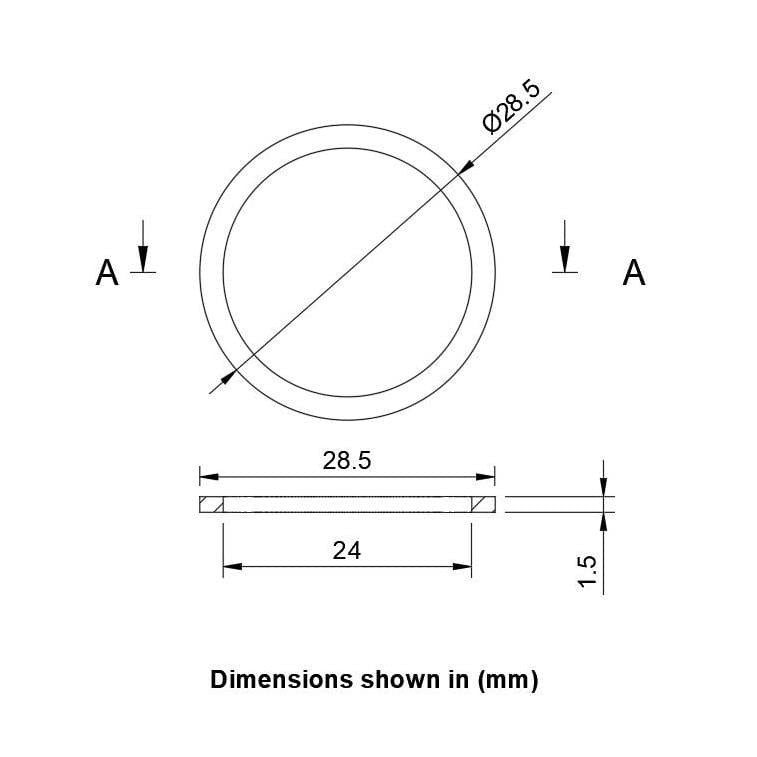 Top of Tap Body Washer Fibre No.3 28.50mm Diameter (Pack of 5) Service Item Thunderfix 901966