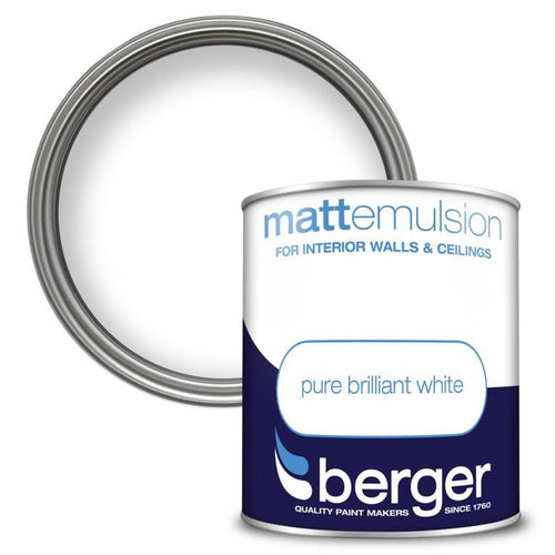 Vinyl Matt Pure Brilliant White Emulsion Paint  | 1L | Berger