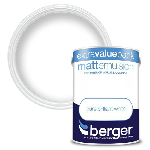 Vinyl Matt Pure Brilliant White Emulsion  Paint | 3L | Berger