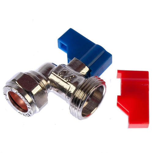 Washing Machine Valve Angle 15mm x 3/4" BSP Chrome