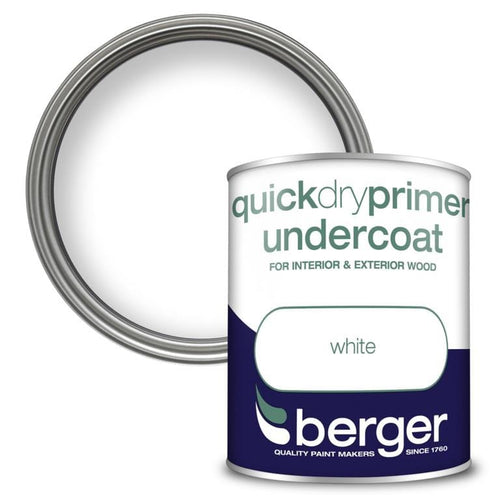 White Quick Dry Primer and Undercoat Paint | 750ml | Berger