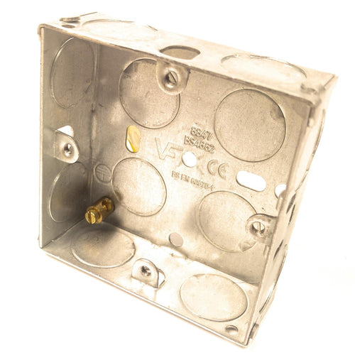 1 Gang Metal Back Box 25mm Deep