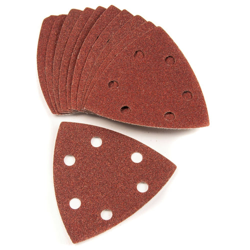 120 Grit (Medium) Triangle Detail Sander Sheets 90mm Hook and Loop Mouse 10 Pack