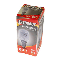 15w Small Eddison Screw (E14) (SES) Appliance Oven Heat Resistant Pygmy Bulb Clear | Eveready Service Item Eveready 902232